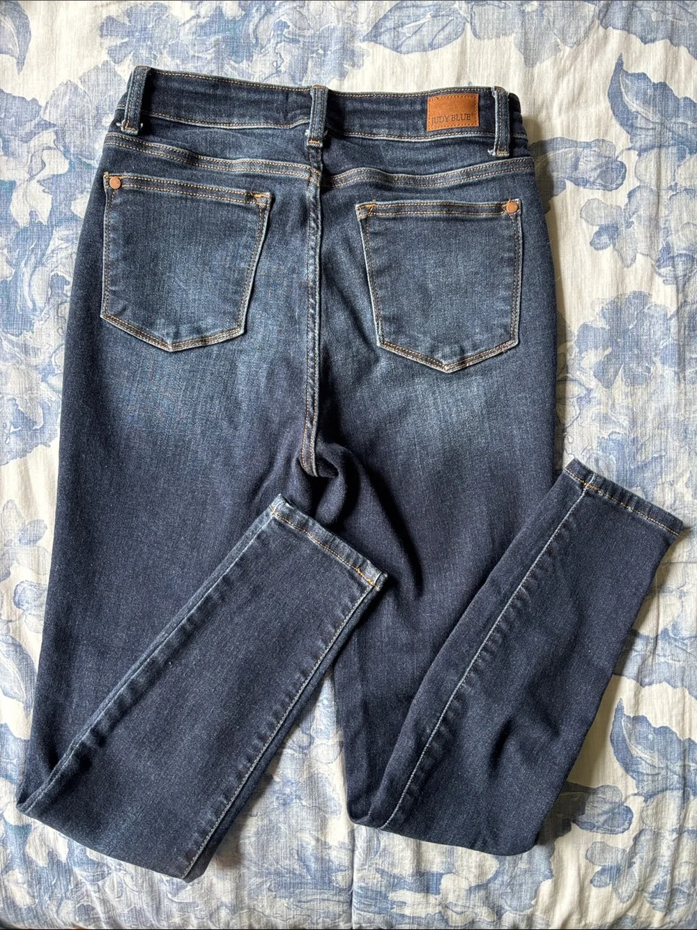 Judy Blue Indigo Skinny Jeans with Subtle Whiskering - Picture 4 of 9